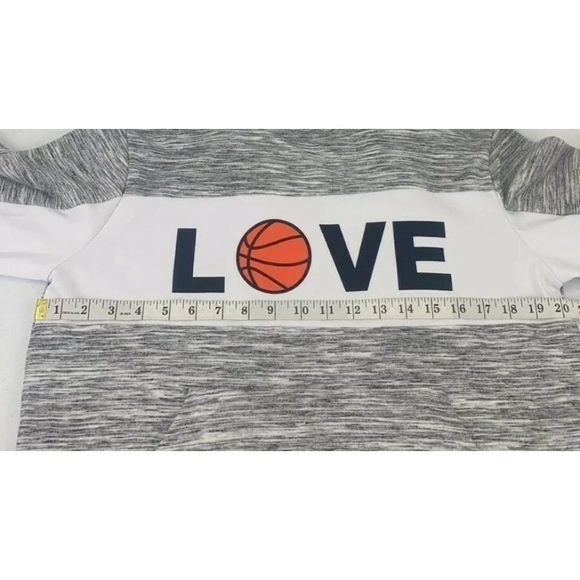 Love Basketball Gray Pull Over Hoodie Size Small - Picture 6 of 9